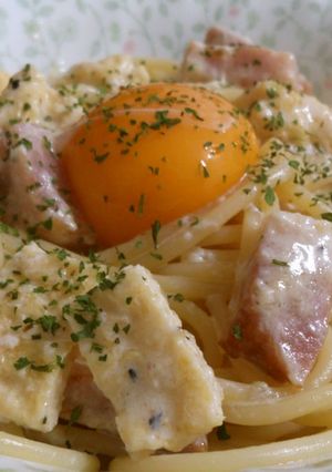 簡単！わさび入りカルボナーラ-レシピのメイン写真