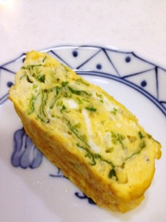 お弁当に♡水菜とシラス入り卵焼き-レシピのメイン写真