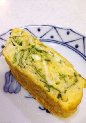 お弁当に♡水菜とシラス入り卵焼き-レシピのメイン写真