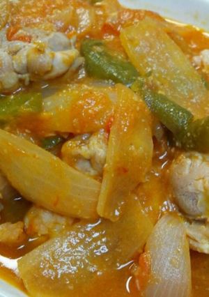 お味噌でチキンのトマト煮込み-レシピのメイン写真