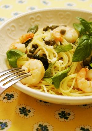 海老とケイパー、バジルのレモン風味パスタ-レシピのメイン写真