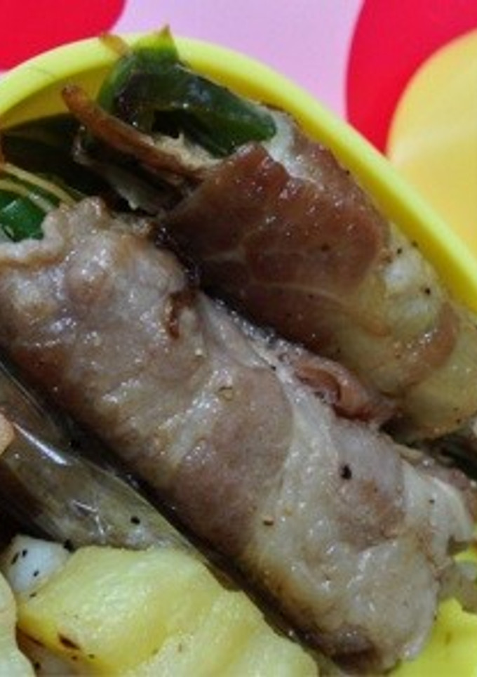 お弁当ピーマンともやしの肉巻き*✰-レシピのメイン写真