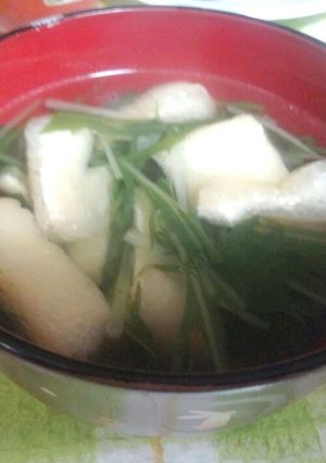 簡単♪おもちと水菜のスープ-レシピのメイン写真