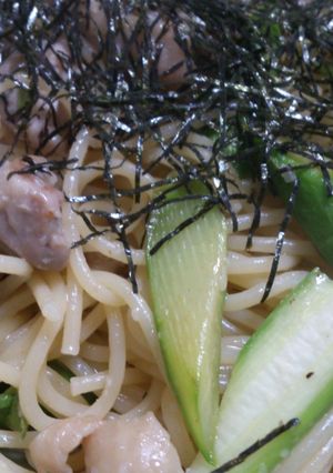 塩麹チキンとアスパラのパスタ-レシピのメイン写真