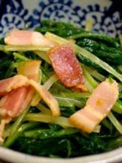 ★水菜とベーコンの和え物★-レシピのメイン写真