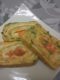 あと一品に!!ねぎ鮭フレークマヨの卵焼き-レシピのメイン写真