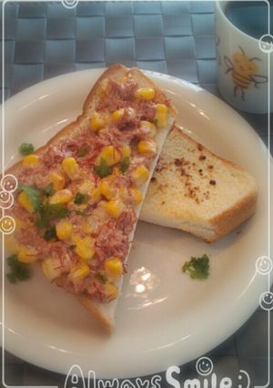 コンビーフとコーンのボリュームトースト♪-レシピのメイン写真