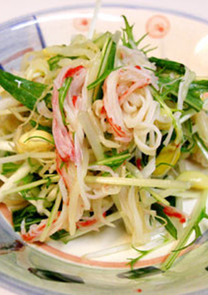 まぜるだけ！味付けもやしと水菜の和え物-レシピのメイン写真