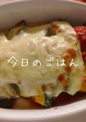 かぼちゃのトマトチーズ焼き-レシピのメイン写真