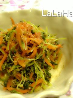 レンジで♪豆苗・人参の胡麻酢和え-レシピのメイン写真
