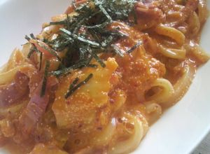 明太子＆キムチ＆チーズうどん♪やみつき！-レシピのメイン写真