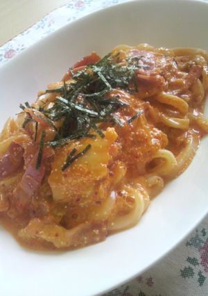 明太子＆キムチ＆チーズうどん♪やみつき！-レシピのメイン写真
