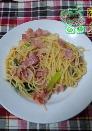簡単!小松菜とベーコンのスパゲッティー-レシピのメイン写真