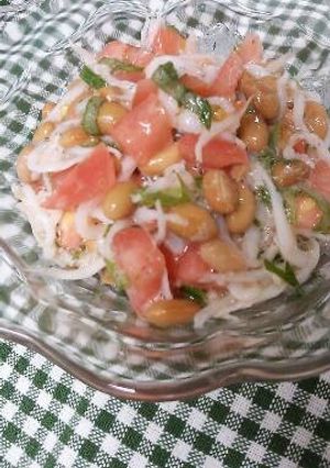 納豆のしらす、トマト和え柚子胡椒風味-レシピのメイン写真
