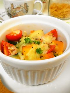 *南瓜とミニトマトのチーズ焼き*-レシピのメイン写真