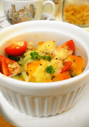 ＊南瓜とミニトマトのチーズ焼き＊-レシピのメイン写真