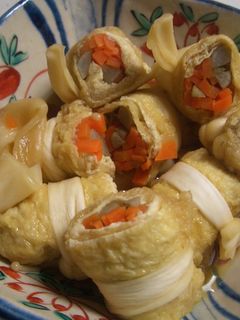 *人参・ごぼう・えのきの油揚げ巻き煮-レシピのメイン写真