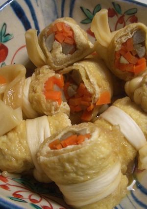 *人参・ごぼう・えのきの油揚げ巻き煮-レシピのメイン写真