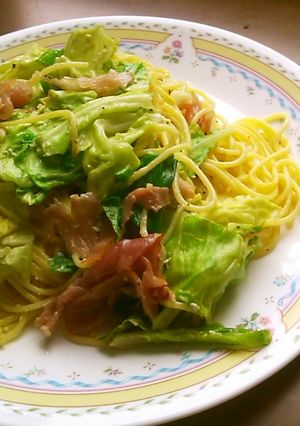 パスタ　生ハムとキャベツのカルボナーラ-レシピのメイン写真