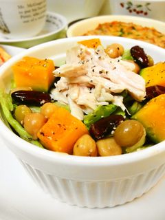*南瓜と蒸し鶏と豆のサラダ*-レシピのメイン写真
