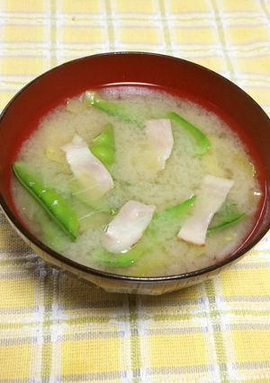 キャベツと絹さやの味噌汁-レシピのメイン写真