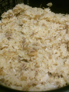 挽き肉となめたけのご飯-レシピのメイン写真