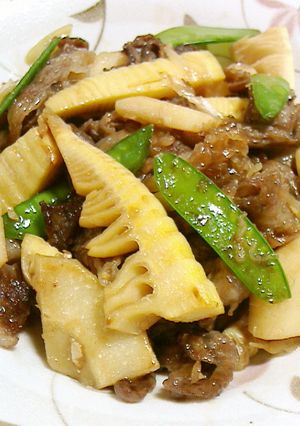 たけのこ・絹さや・牛肉の和風甘辛炒め-レシピのメイン写真