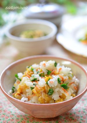 アミ海老・ネギ・卵の彩り混ぜご飯♫-レシピのメイン写真