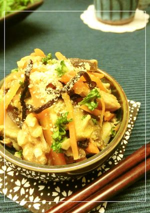 人参・ツナ・椎茸のカレー風味塩昆布和え-レシピのメイン写真
