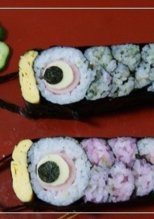 こいのぼり　真鯉・緋鯉飾り巻き-レシピのメイン写真