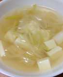 超簡単w葱たっぷりの豆腐スープ♪
