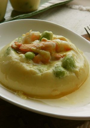 海老と枝豆のゴロゴロ茶碗蒸し♬1個78㌍-レシピのメイン写真