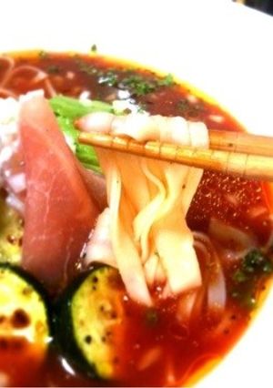 【イタリアン】稲庭うどん冷製トマトスープ-レシピのメイン写真