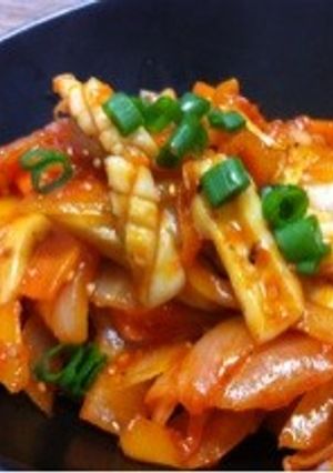 韓国料理 ウマ辛〜！辛〜いイカ炒め-レシピのメイン写真
