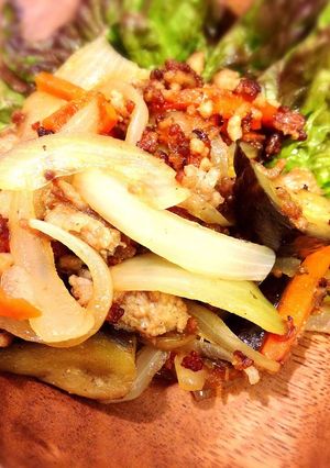 ひき肉となすの炒めもの。-レシピのメイン写真