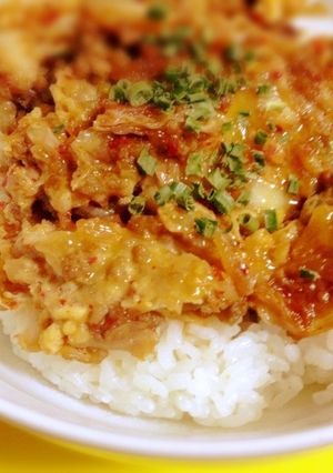 まな板いらず☆キムチの卵とじ丼-レシピのメイン写真