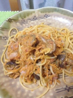 ニンジンとキノコのクリームパスタ-レシピのメイン写真