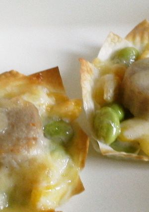 シュウマイの皮で野菜チーズ焼き　お弁当用-レシピのメイン写真