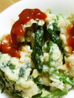 ほうれん草のチーズ風味卵とじ-レシピのメイン写真