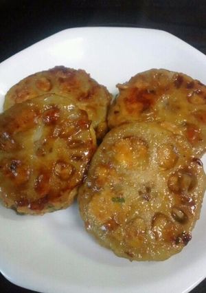 ヘルシーでガッツリ！レンコンのはさみ焼き-レシピのメイン写真