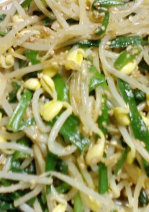 豆もやし＆ニラ胡麻油和え-レシピのメイン写真