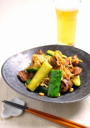 簡単！鶏ハツときゅうりの食べラー炒め-レシピのメイン写真