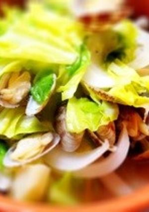 春キャベツ◉あさりの酒蒸し◉新玉ねぎ-レシピのメイン写真