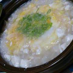 รูปของ ☆ネギたっぷり豆腐入り玉子雑炊☆
