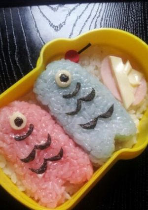 キャラ弁　子供の日に　こいのぼり♪-レシピのメイン写真
