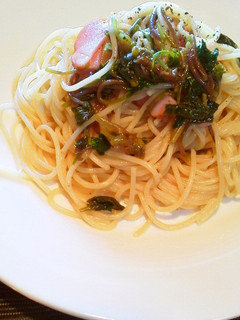 ✿葉ワサビ漬けとベーコンの和風パスタ✿-レシピのメイン写真