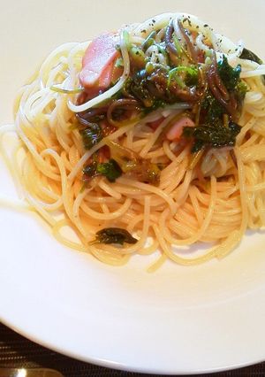 ✿葉ワサビ漬けとベーコンの和風パスタ✿-レシピのメイン写真