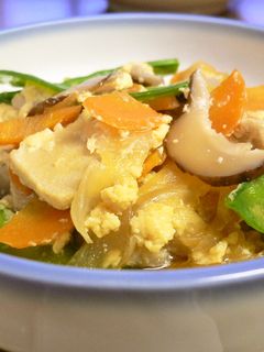 高野豆腐ときぬさやの玉子とじ-レシピのメイン写真