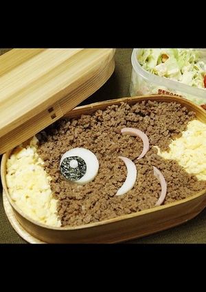 牛そぼろでこいのぼり弁-レシピのメイン写真