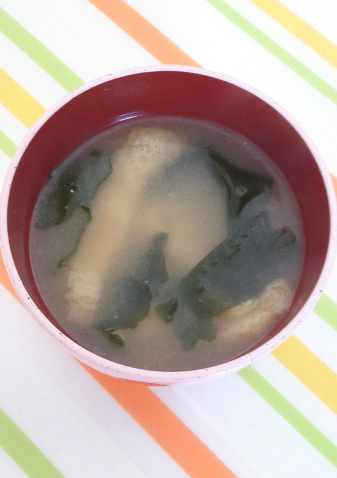 ふんわり油揚げとわかめのみそ汁♪-レシピのメイン写真